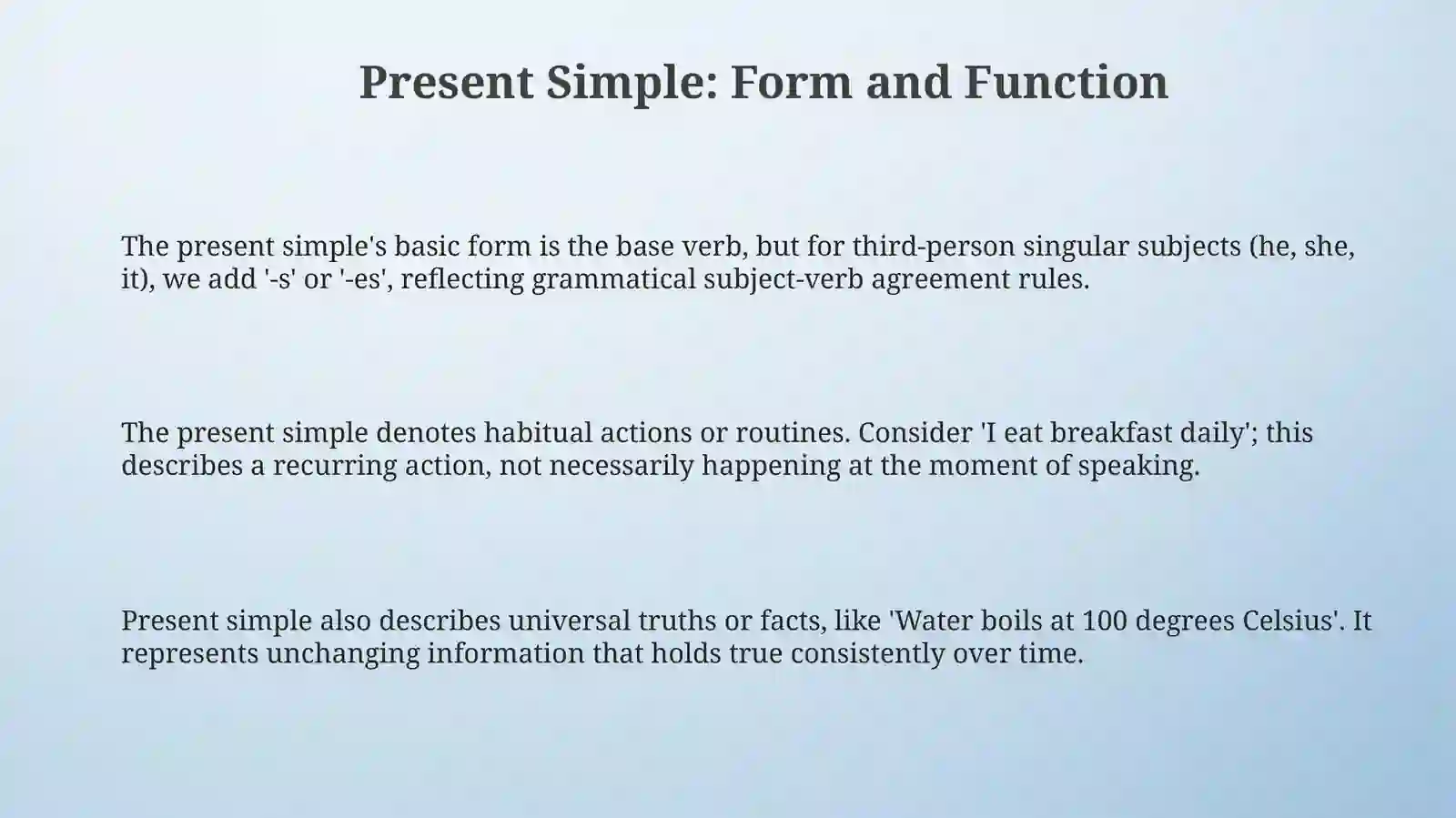 Present simple 3
