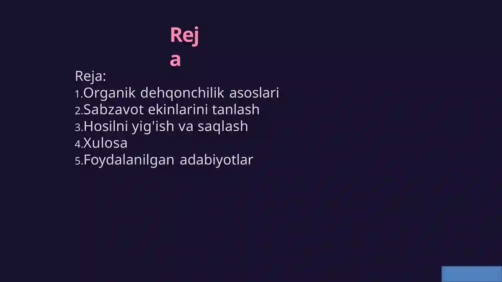 Organik dehqonchilikda sabzavot ekinlari yetishtirish 3
