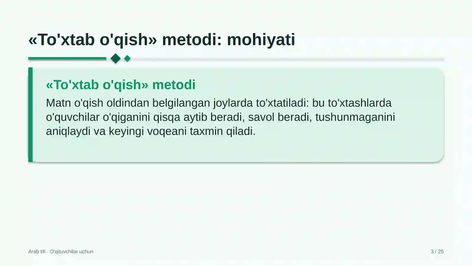 arab tili darslarida to'xtab o'qish metodidan foydalanish 5939 3