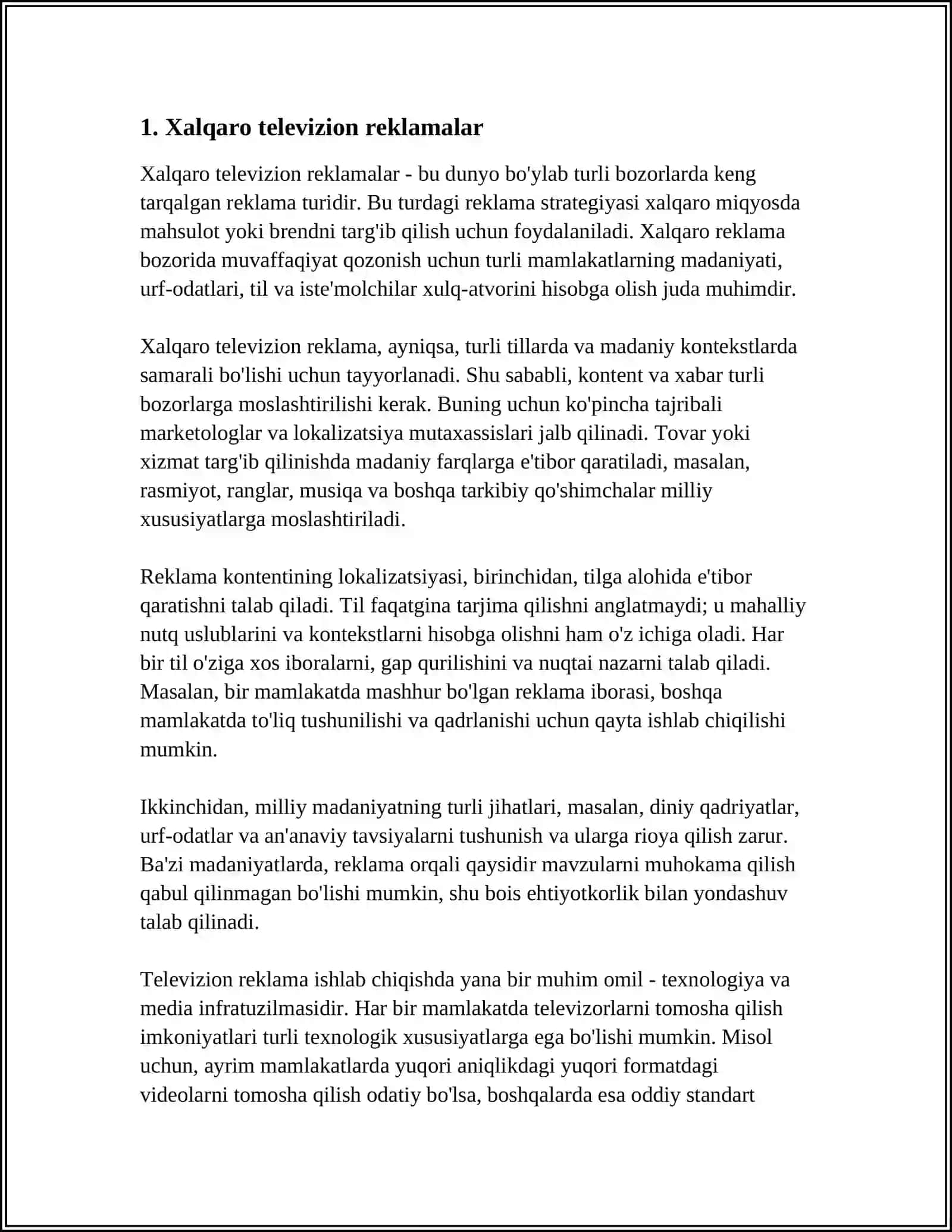 XALQARO REKLAMA TURLARI 3