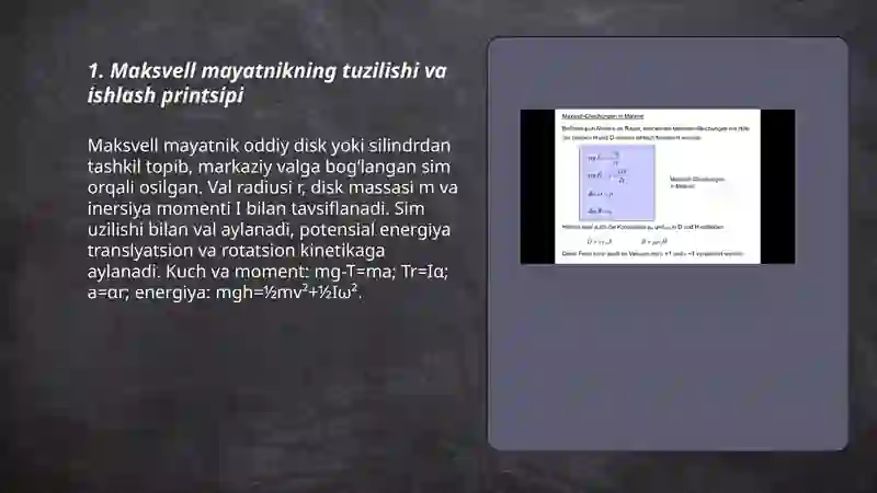 Maksvell mayatnik yordamida qattiq jismning inersiya momentini aniqlash 3