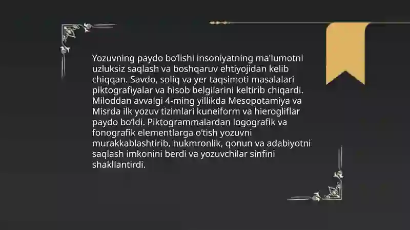 Yozuv va uning turlari 3