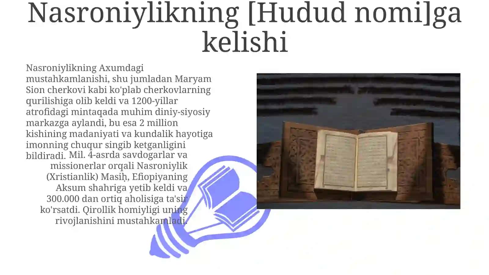 Nasronilikning paydo bo'lishi va ta'limoti 3