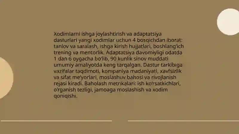 Xodimlarni tayyorlash va ularga baho berish usullari 3