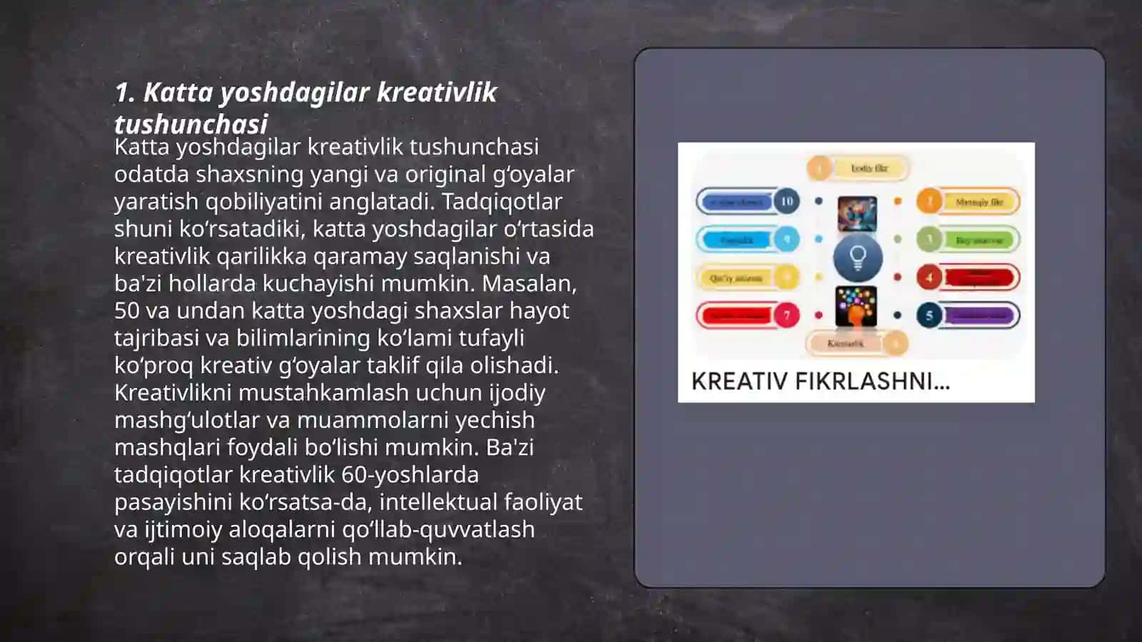 Vishnyakovaning katta yoshdagilar kreativlik darajasini aniqlash metodikasi 3