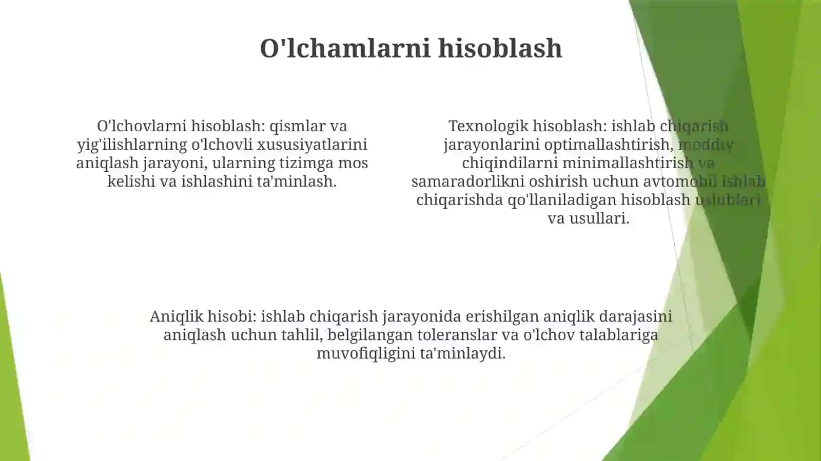 Avtomobil OʻLchamlarning Texnologik Hisobi Va Ishlov Berish AniqliginiHisoblash 3