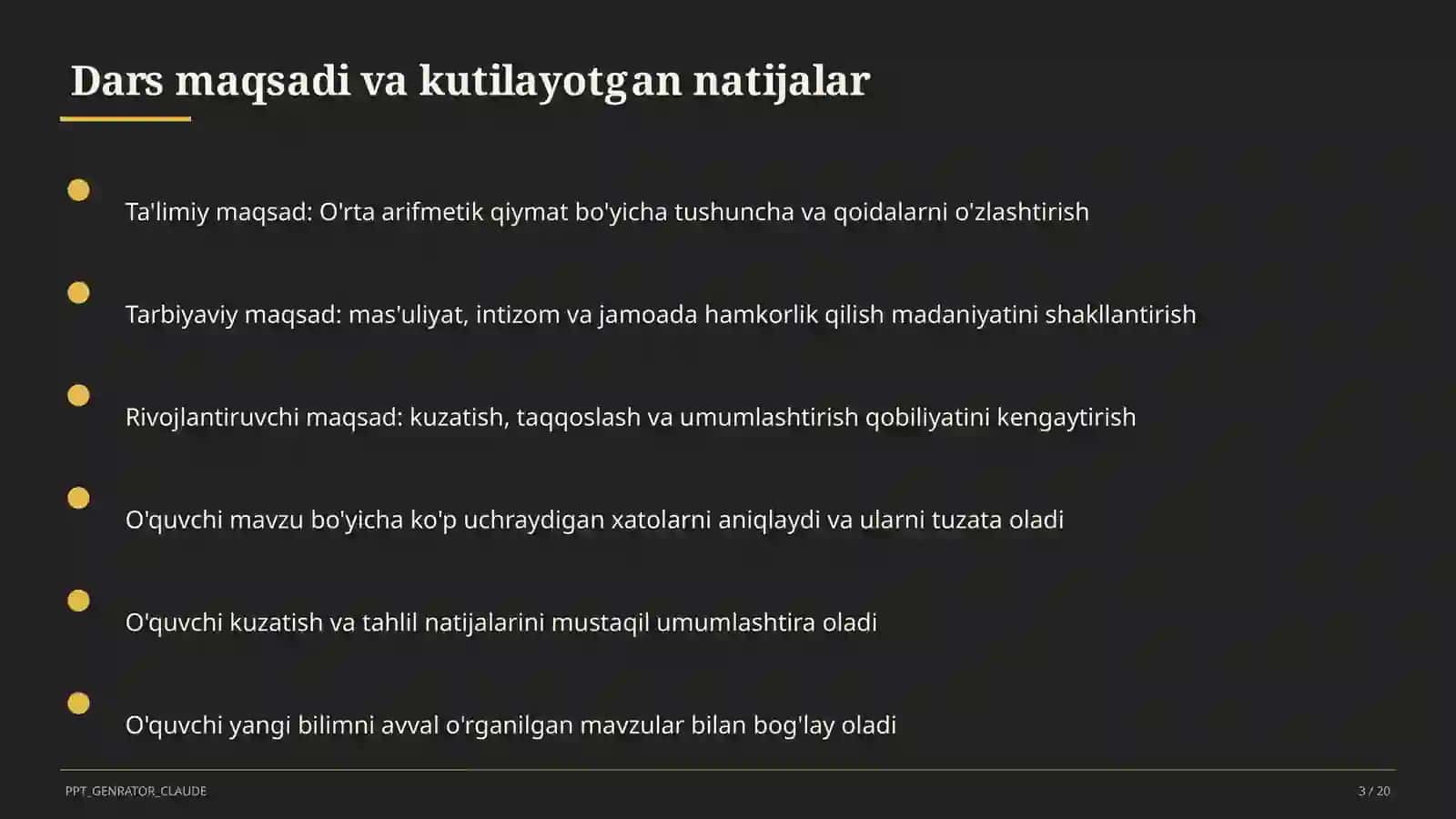 O'rta arifmetik qiymat (5-sinf) 1