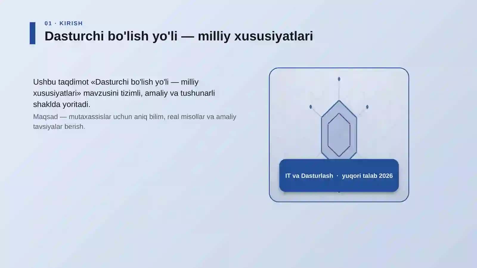 Dasturchi bo'lish yo'li — milliy xususiyatlari 3