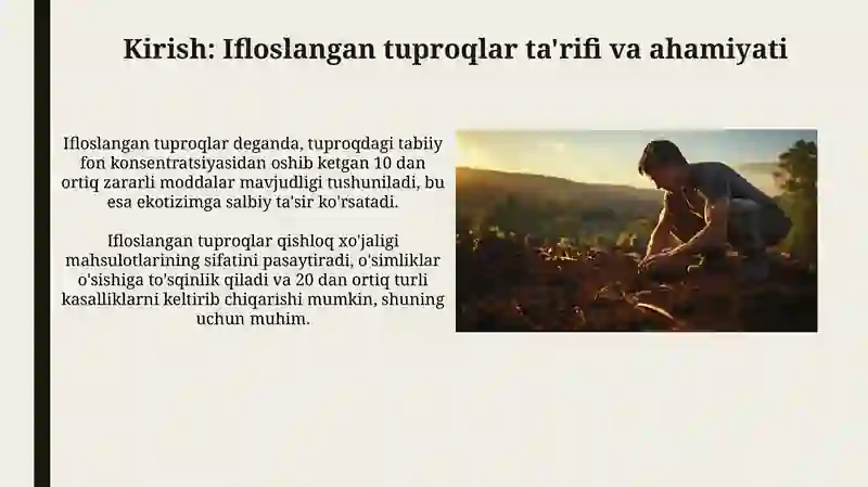 Ifloslangan tuproqlarning biologik faolligini oʻrganish va tahlil qilish 3