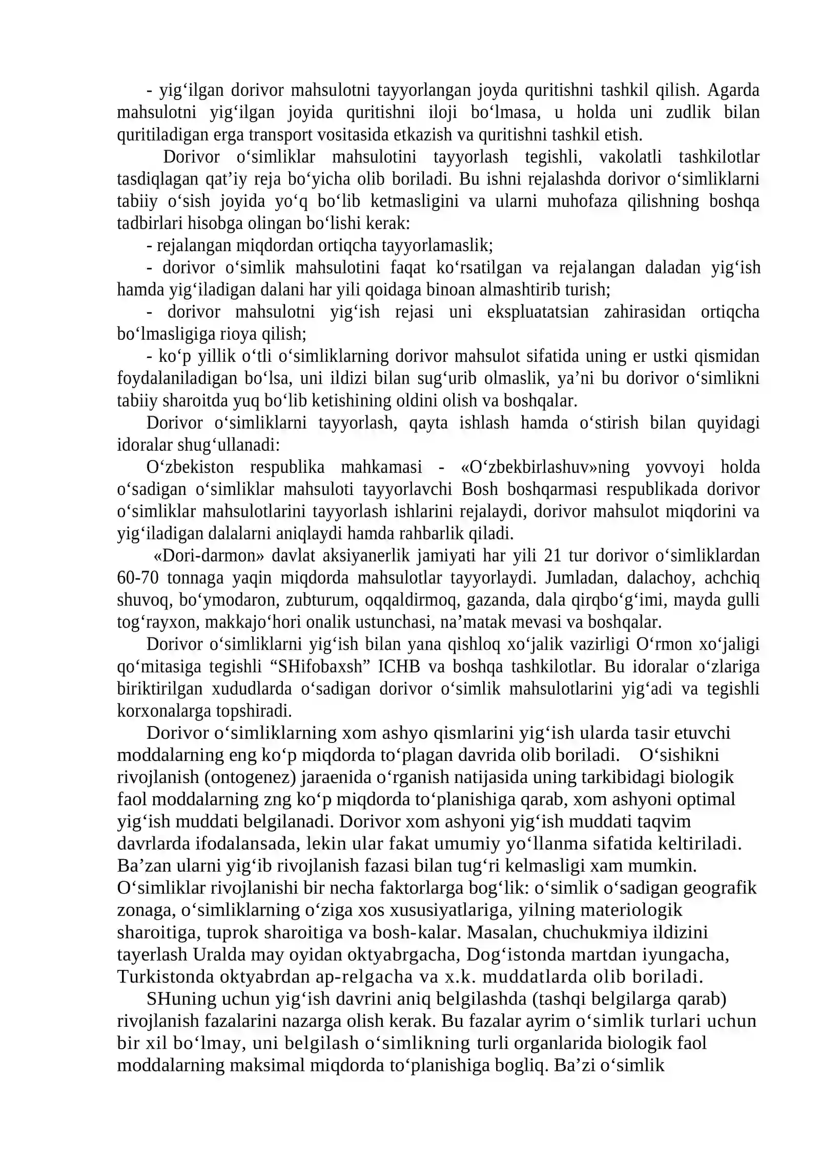 Dorivor o‘simliklar xom ashyosini tayyorlash asoslari 3