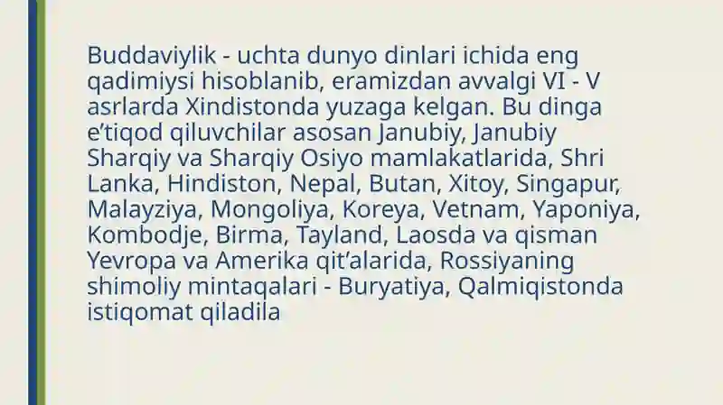 Buddaviylikdinining Paydobo‘l Ish Tarixi 3