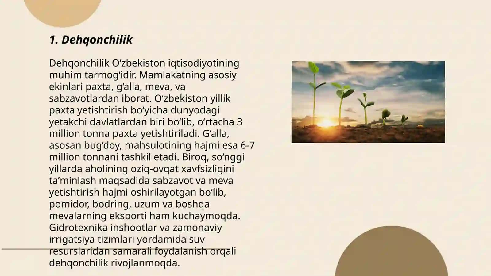 Qishloq xo'jaligi moddiy ishlab chiqarishning asosiy bir bo'lagi 3