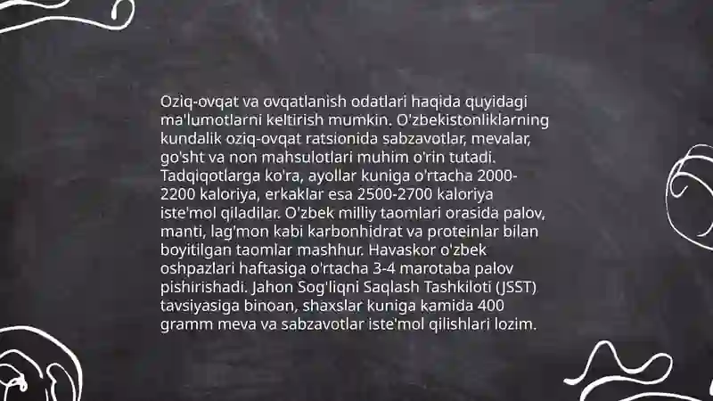 Oziq-ovqat va ovqatlanish odatlari 3