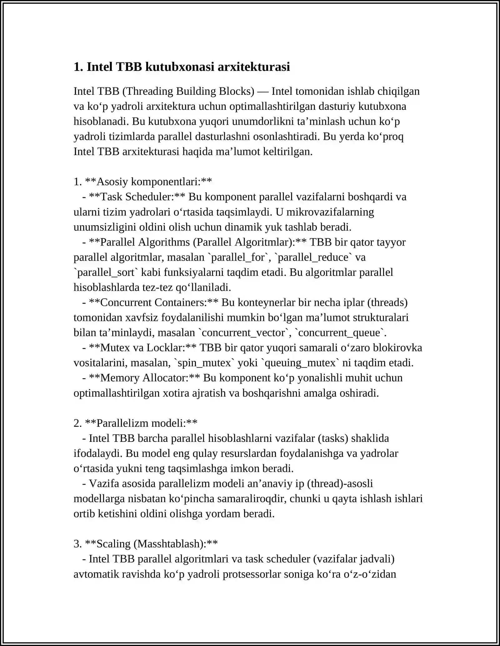 Intel TBB kutubxonasi 3
