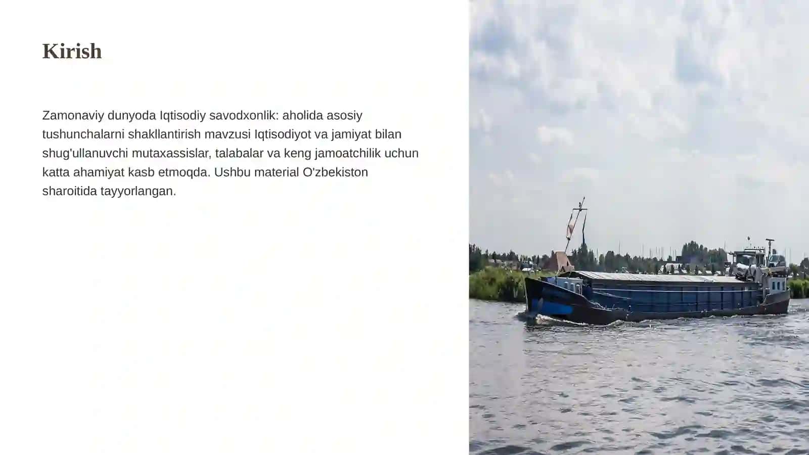 Iqtisodiy savodxonlik: aholida asosiy tushunchalarni shakllantirish 3