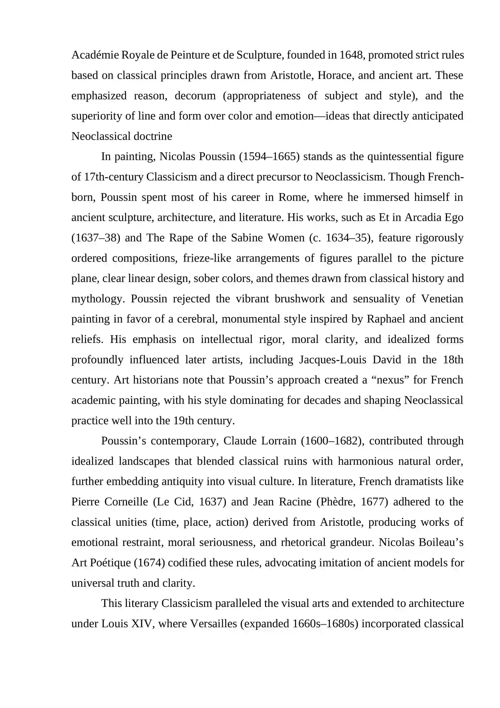 English Classicism Literature Course Work 3