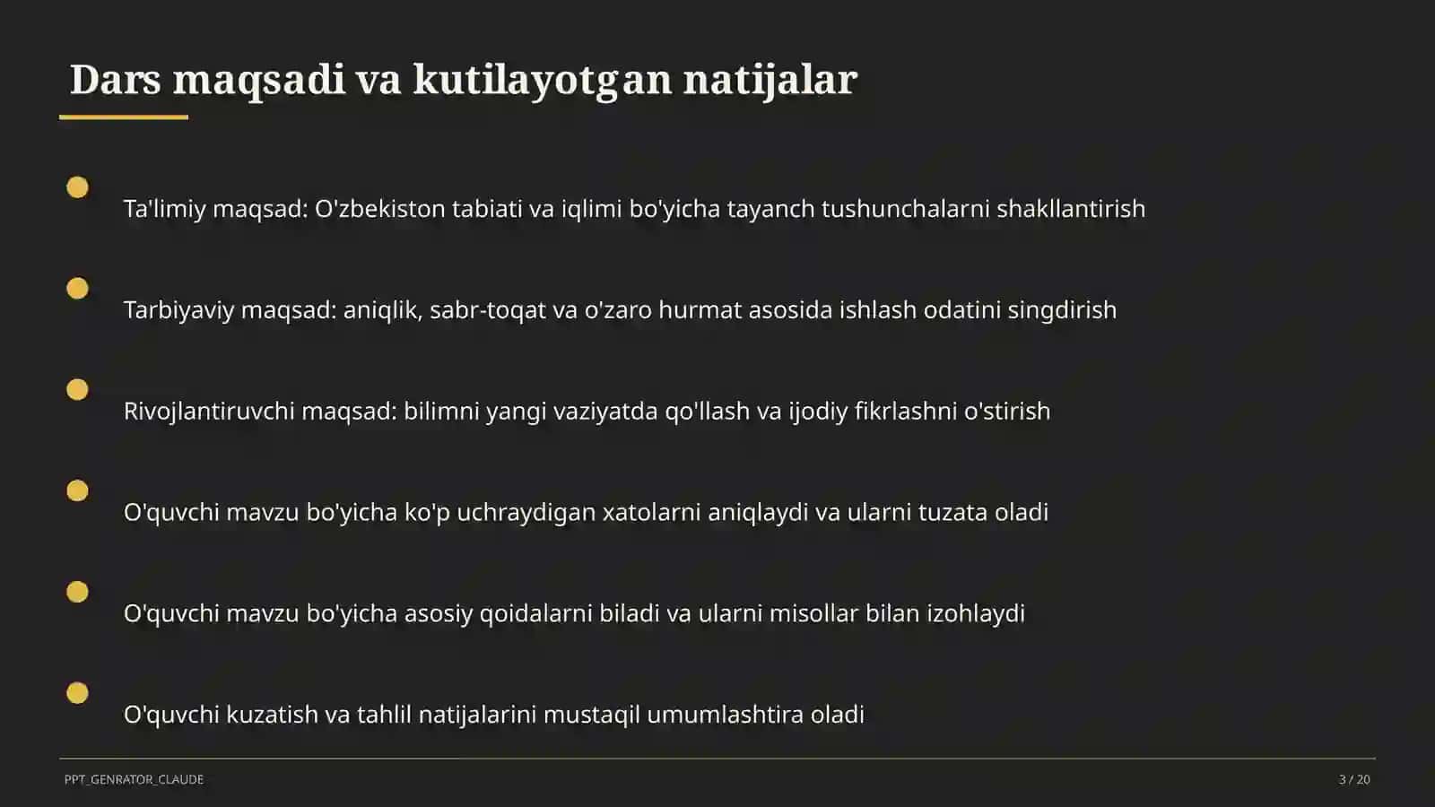 O'zbekiston tabiati va iqlimi (4-sinf) 1