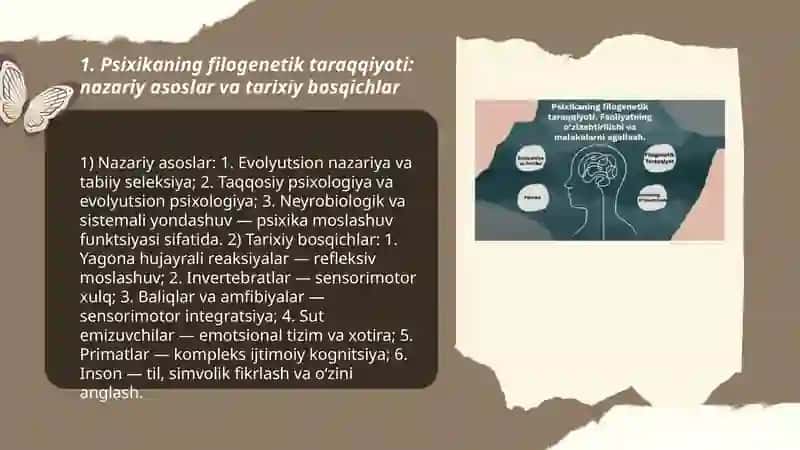 Psixikaning filogenetik taraqqiyoti boyicha taqdimot tayyorlash 3