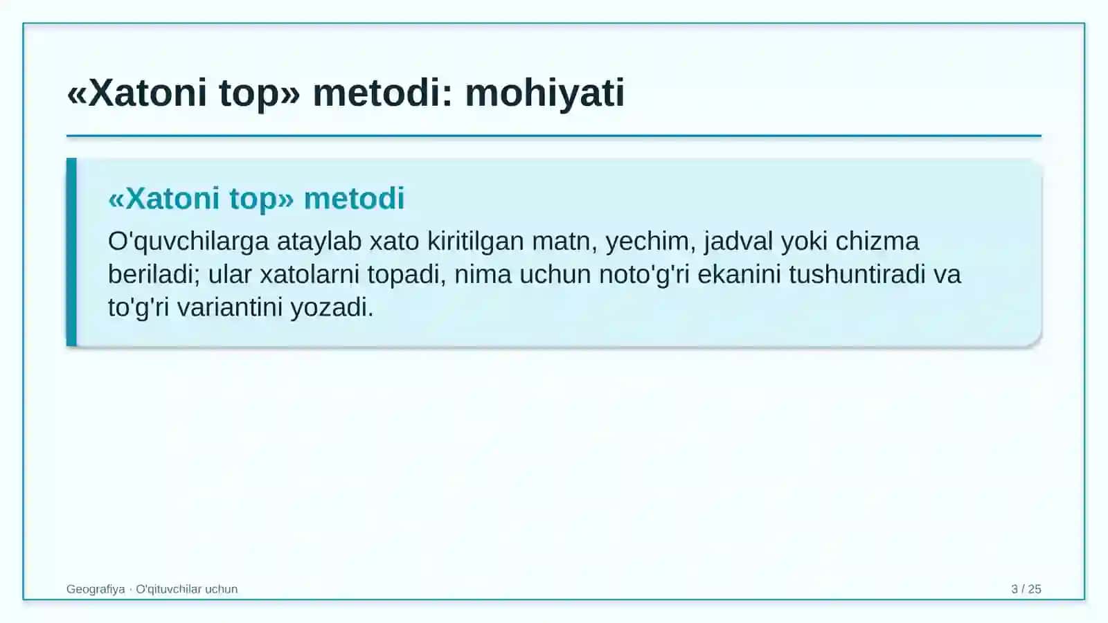geografiya darslarida xatoni top metodidan foydalanish 6010 3