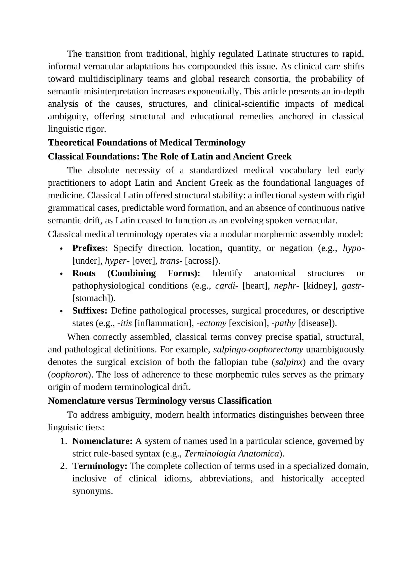 THE IMPACT OF TERMINOLOGICAL AMBIGUITY ON CLINICAL PRACTICE AND SCIENTIFIC COMMUNICATION IN MEDICINE 3