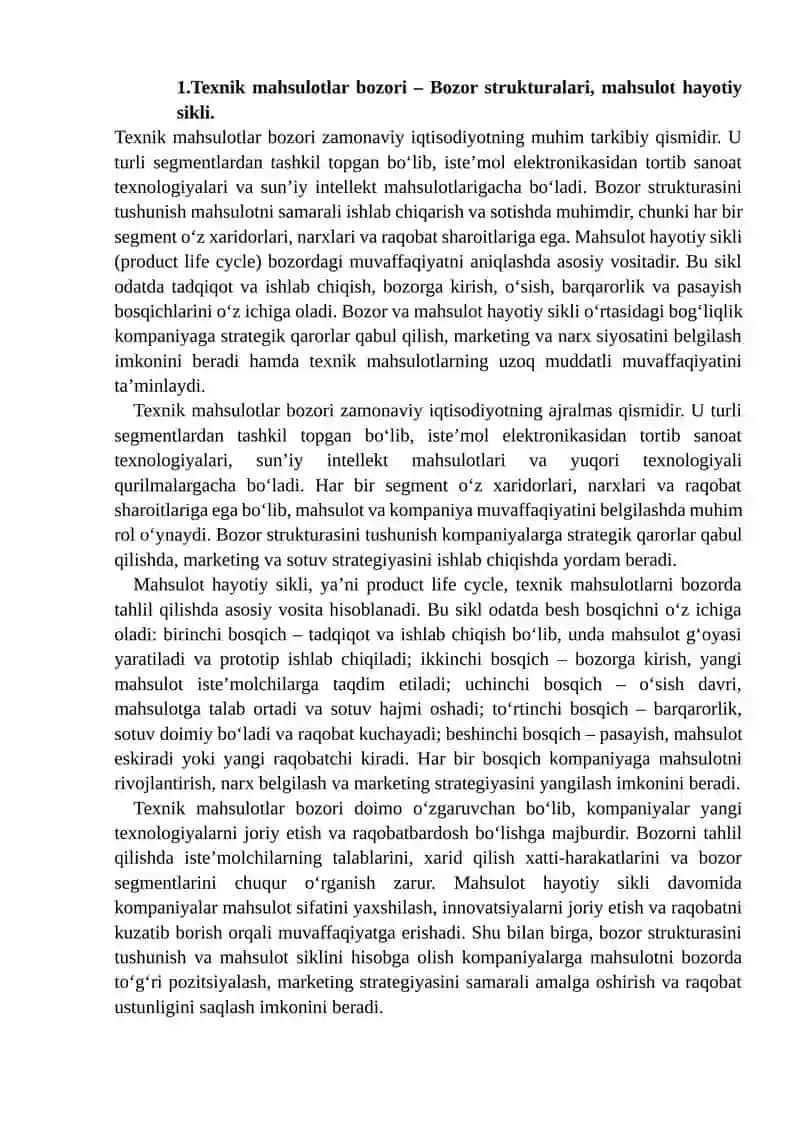 Ilmiy-texnik mahsulotlar bozori va innovatsiyalar diffuziyasi 3