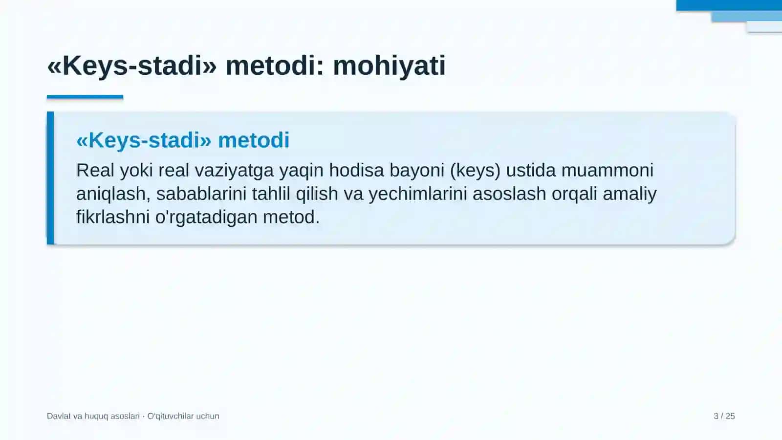 davlat va huquq asoslari darslarida keys stadi metodidan foydalanish 6751 3