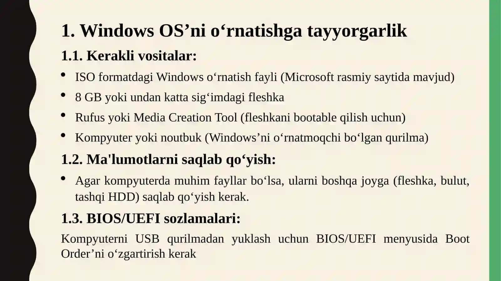 Windows O'rganish va konfiguratsiyasi 3