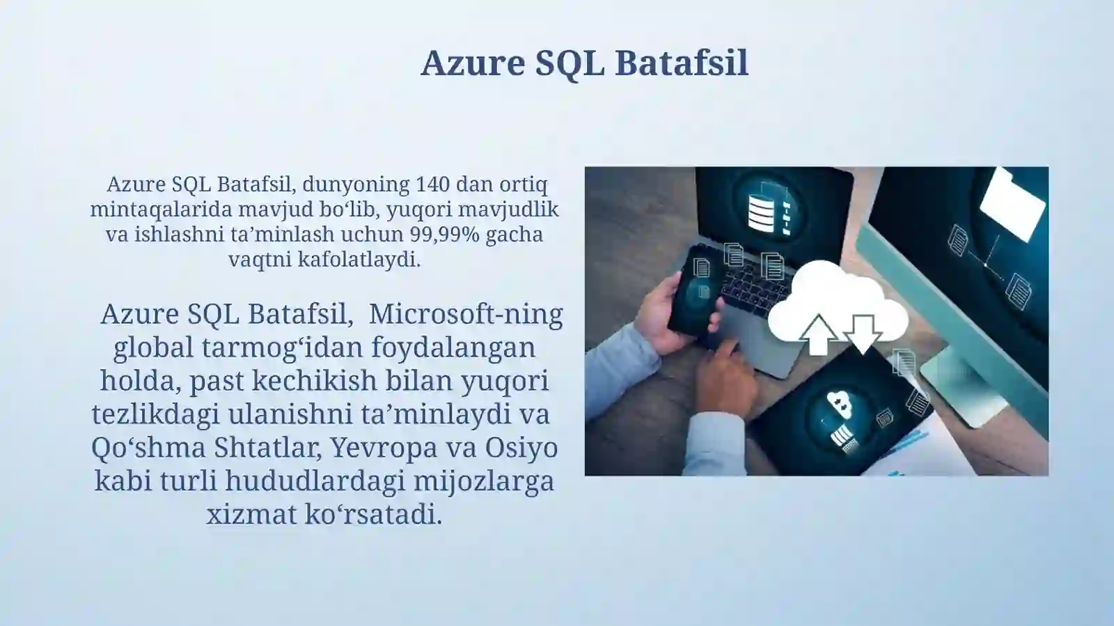 Cloud ma’lumotlar bazalari va xizmatlari(Amazon RDS,Azure SQL Google Cloud SQL) 3