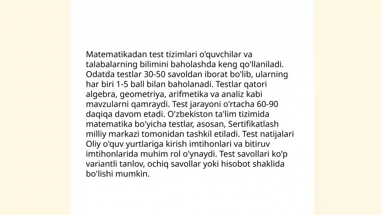 Matematikadan test tizimlari 3