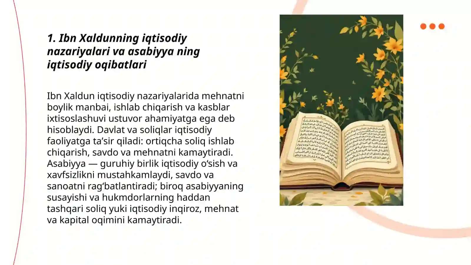 Ibn Xaldunning iqtisodiy nazariyalari va asabiyya ning iqtisodiy oqibatlari 3