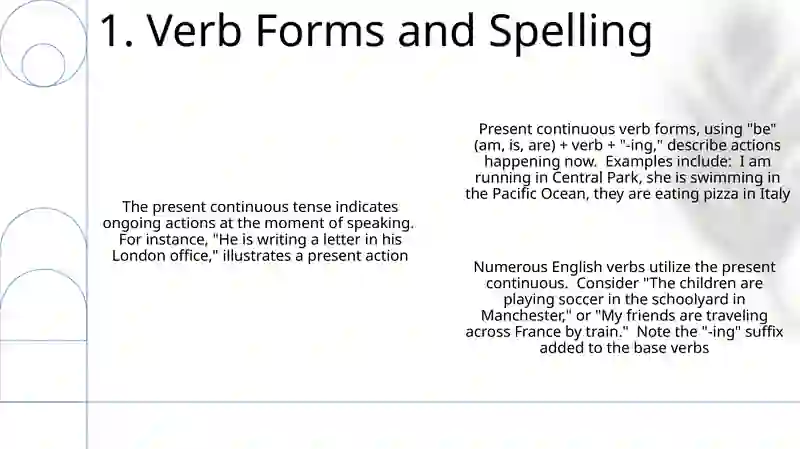 Present comtinuous be+V+ing 3