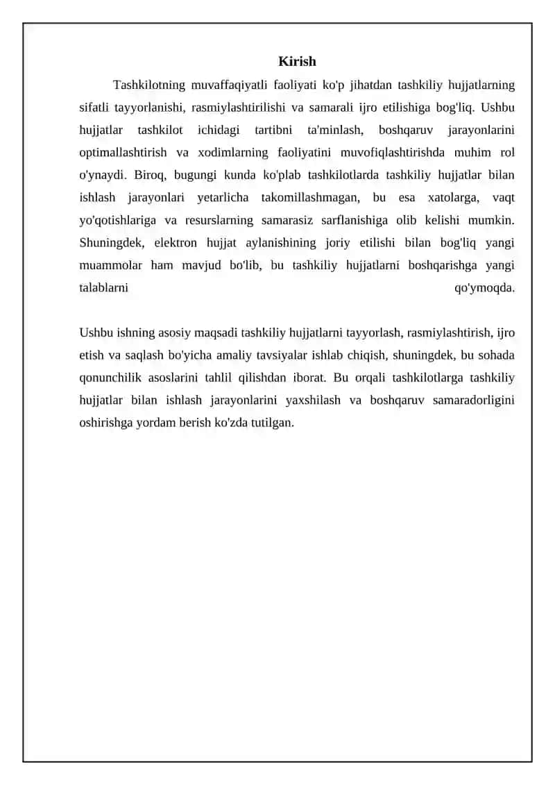 Tashkiliy hujjatlar: Turlari, tayyorlash va rasmiylashtirish 3