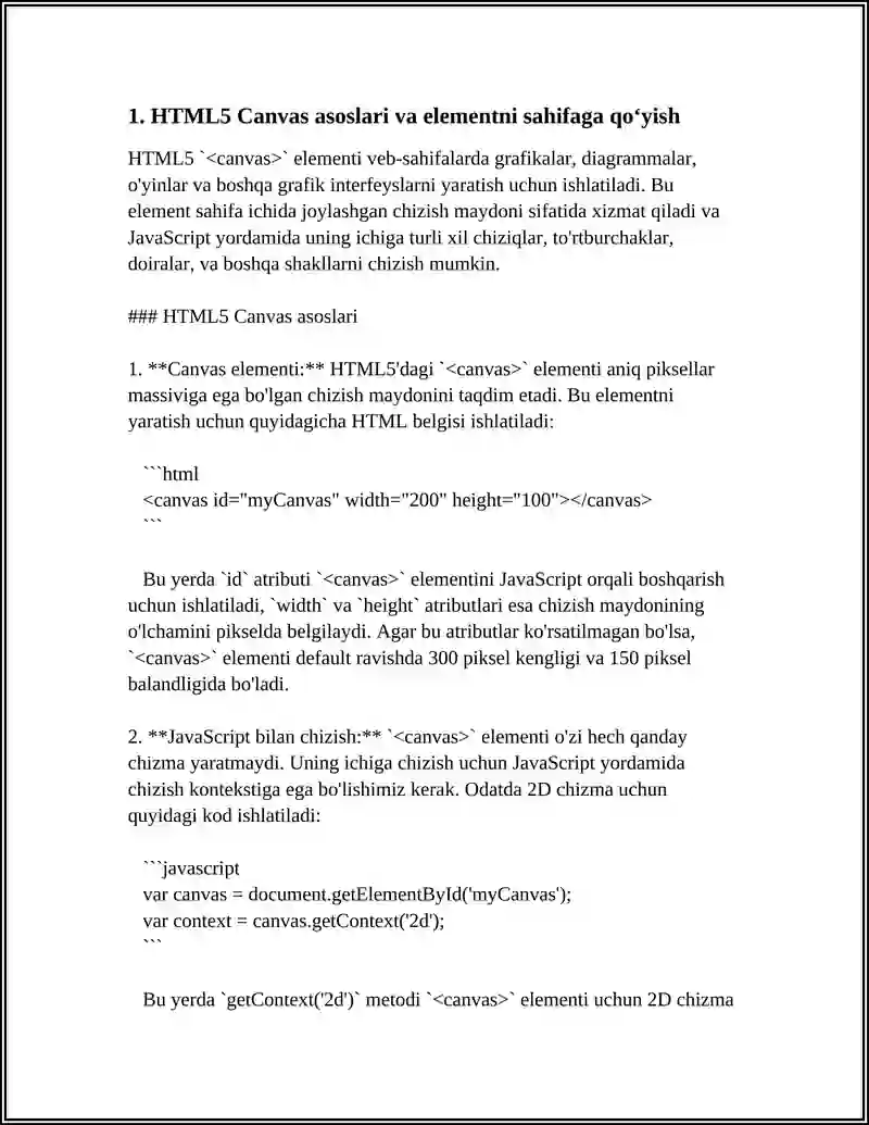 HTML DASTURLASH TILIDA GRAFIKA BILAN ISHLASH 3