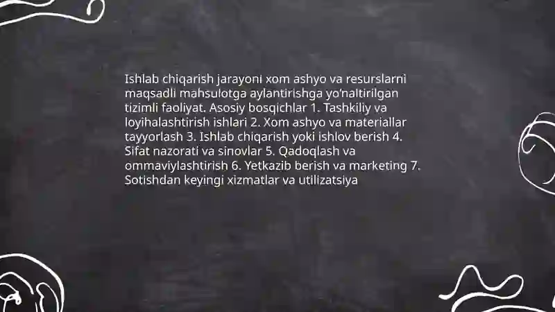 Ishlab chiqarish jarayoni va uning natijalari 3
