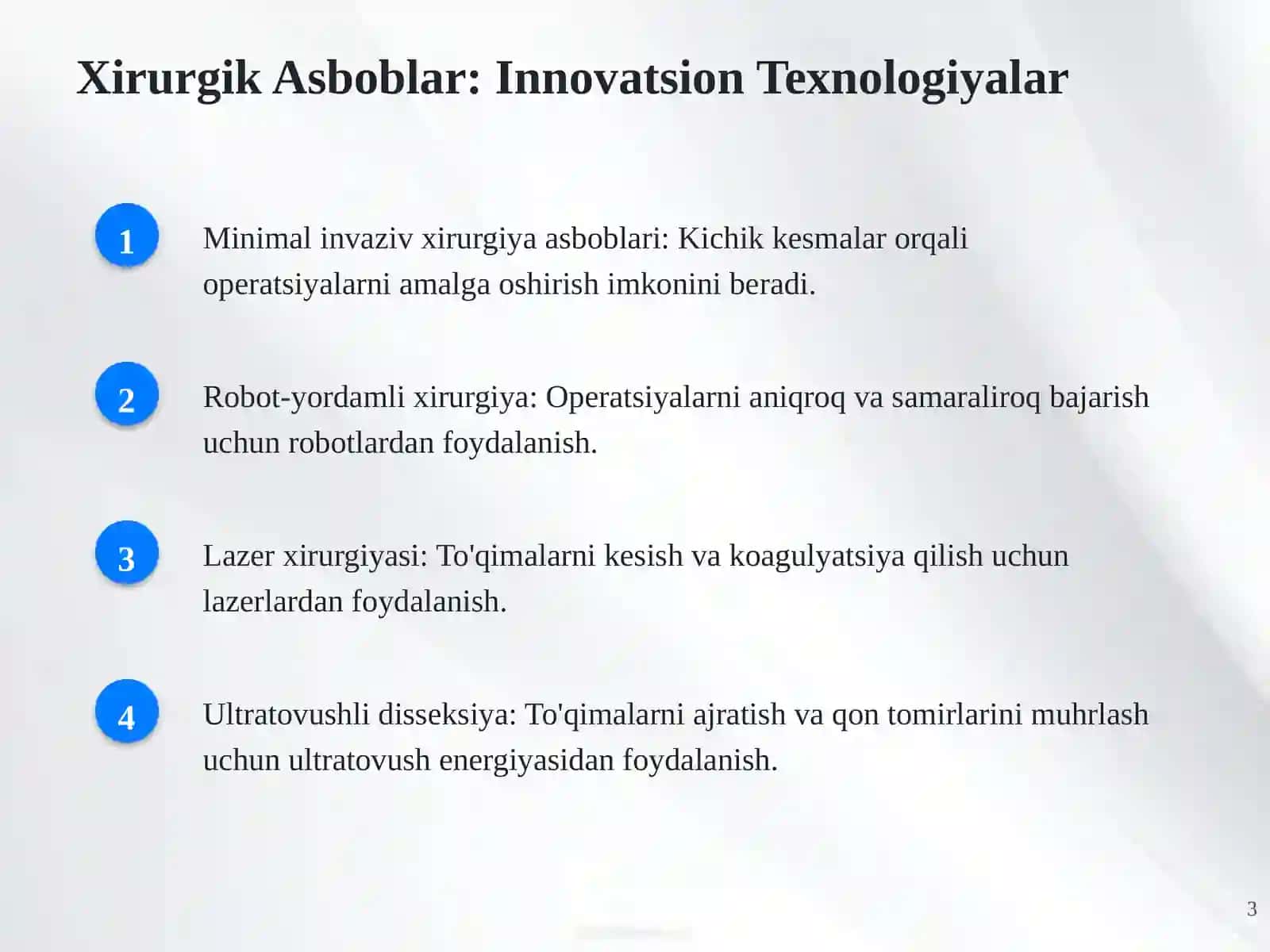 Og'riqsizlantirish va Xirurgiya: Zamonaviy Yondashuvlar 3