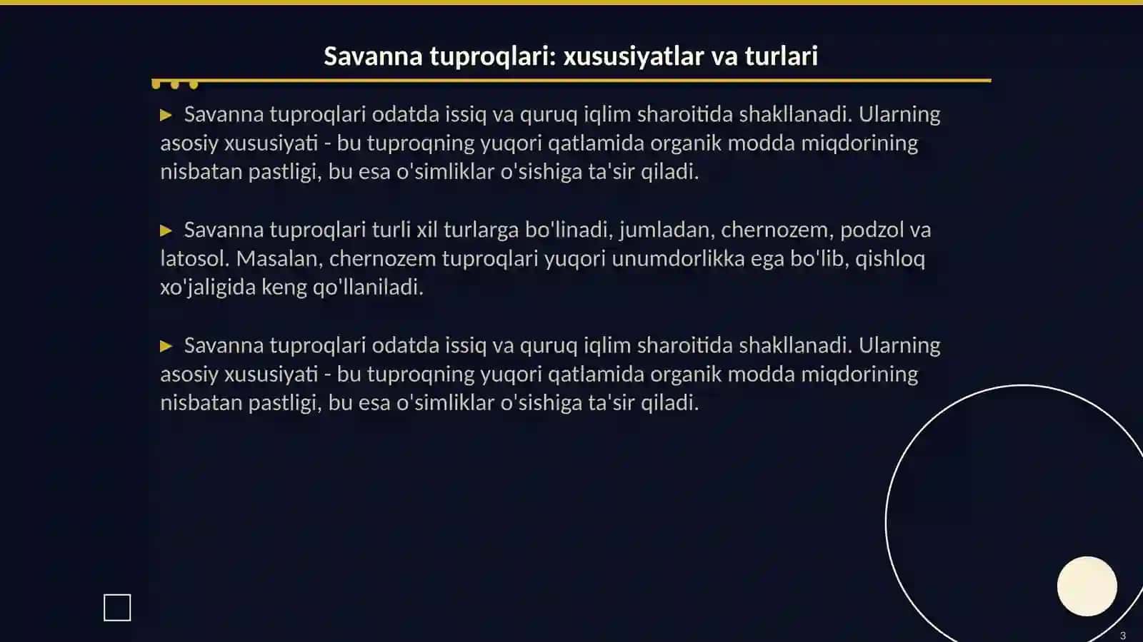 Savanna va siyrak o'rmonlar tuproqlari 3