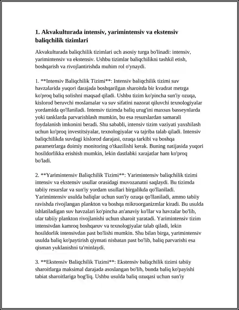 AKVAKULTURADA BALIQCHILIK TIZIMLARI 3