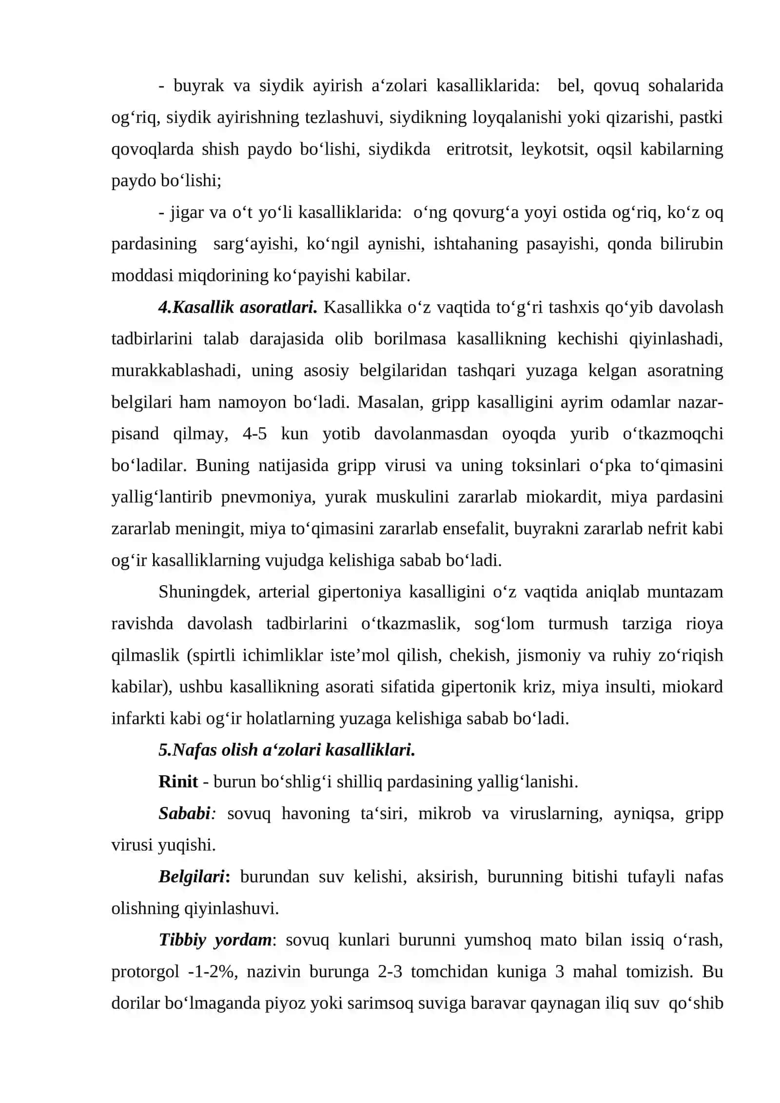 Sog‘liq va kasallik haqida tushuncha. Nafas olish a‘zolari kasalliklari 3