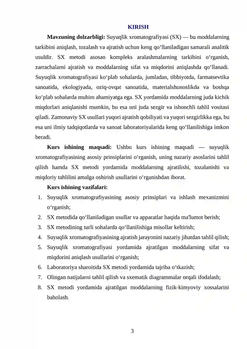 SUYUQLIK XROMATOGRAFIYASI 3