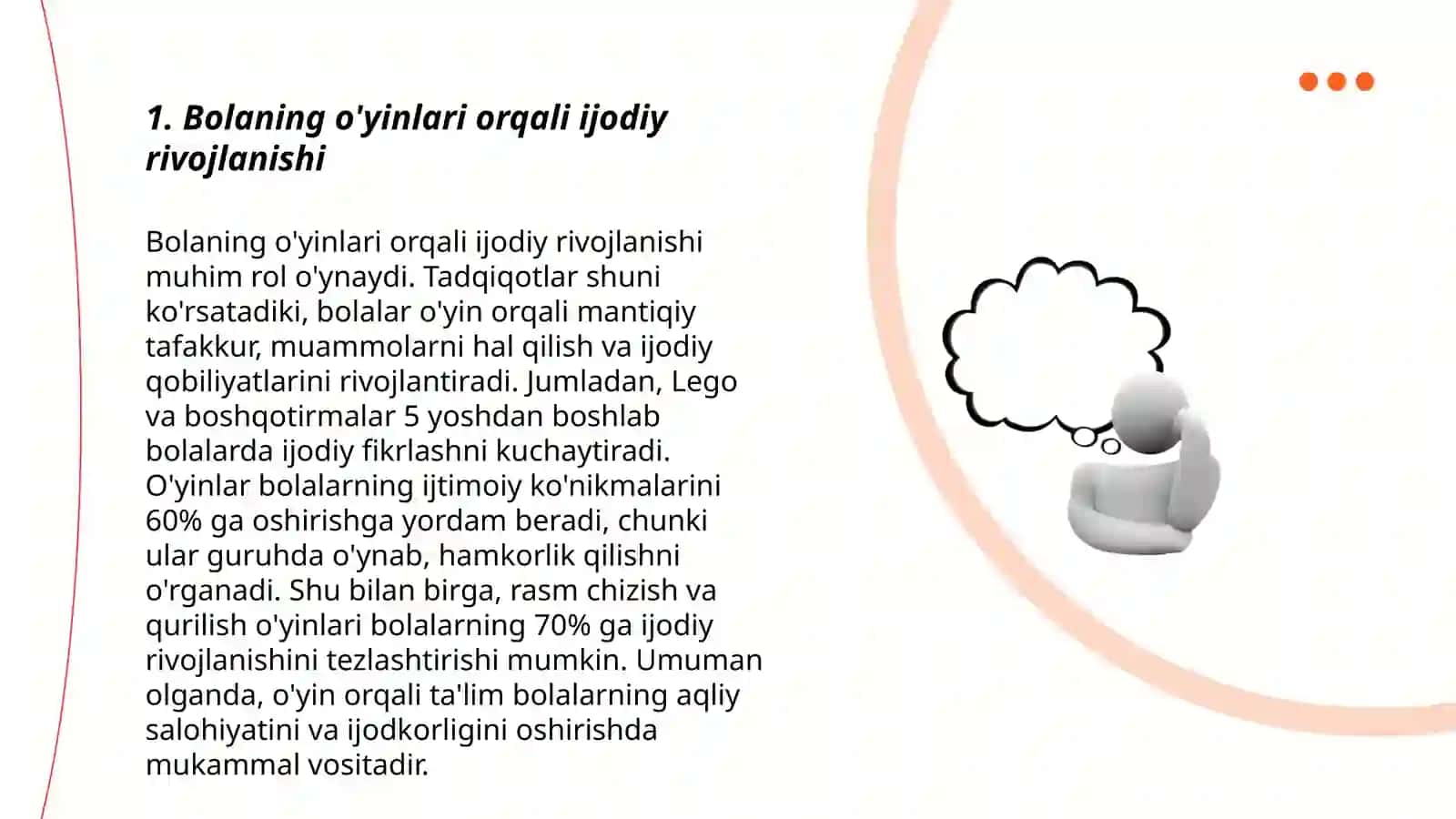 O'yinning bola faoliyati sifatidagi mohiyati va o'ziga xosligi 3