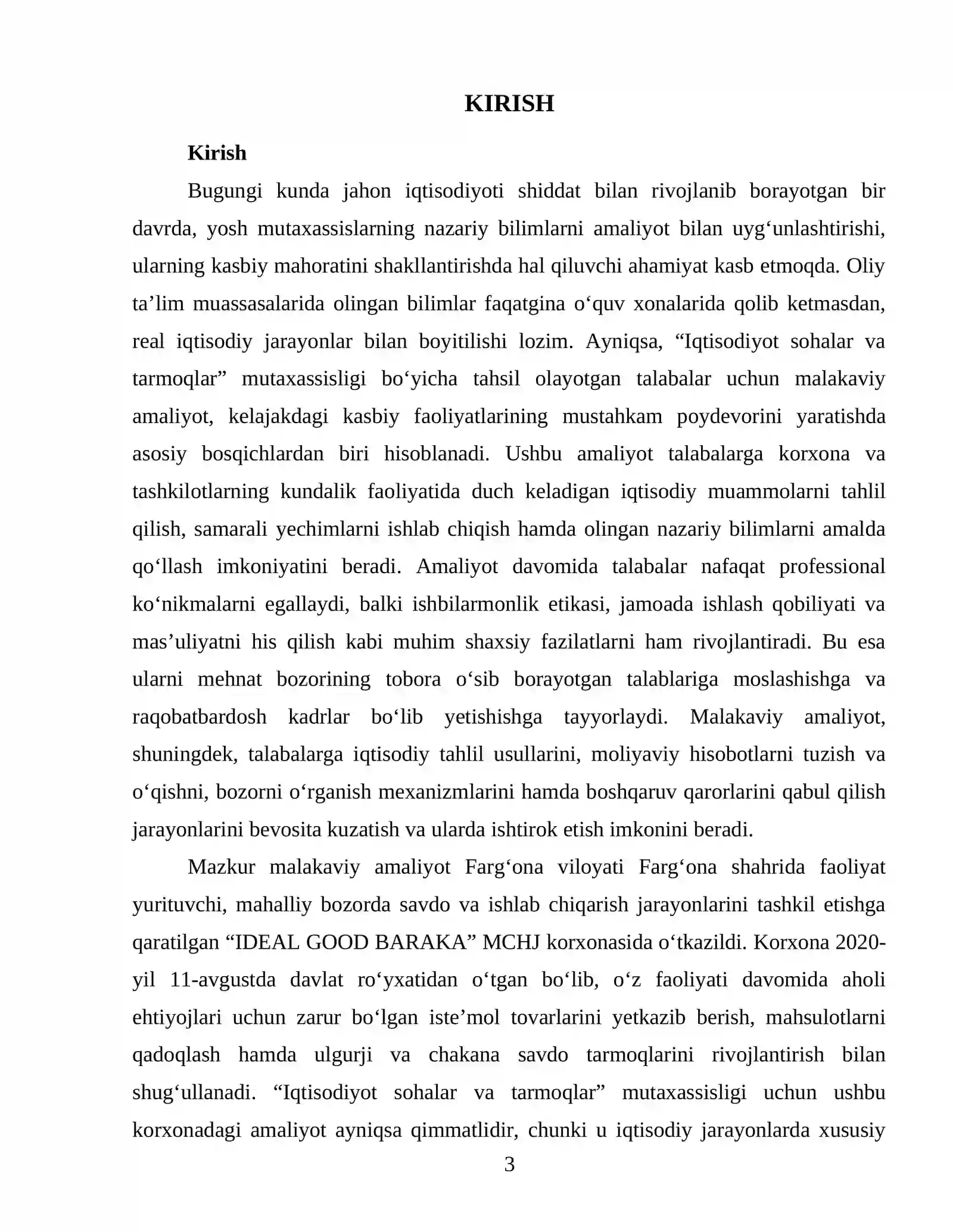 "IDEAL GOOD BARAKA" MCHJ 3