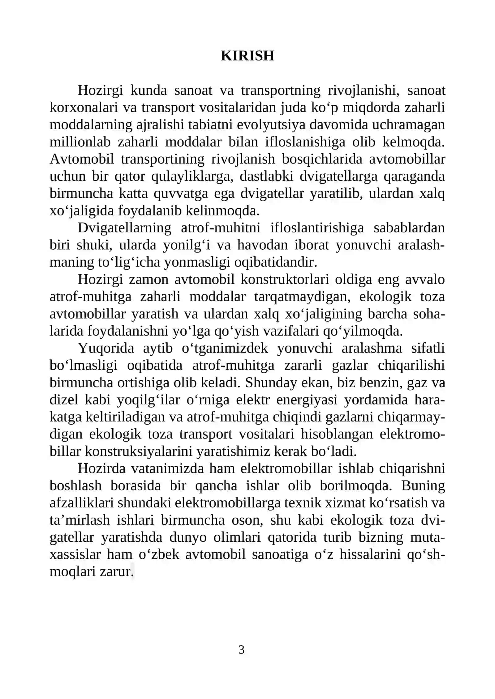 ELEKTROMOBILLAR TUZILISHI VA ULARGA TEXNIK XIZMAT KOʻRSATISH 3