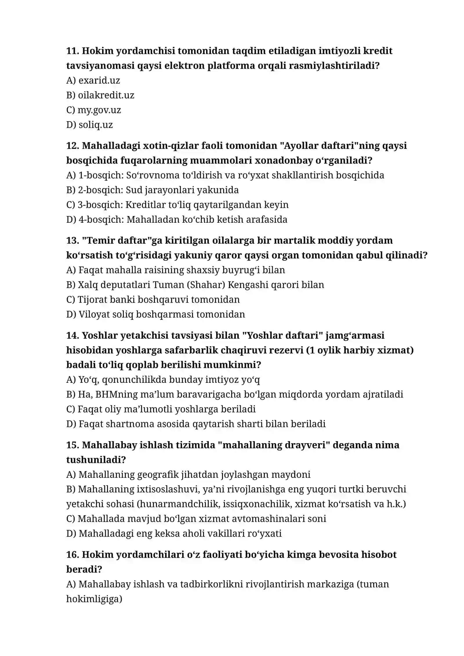 ARGOS TEST — MAHALLA TIZIMI 3