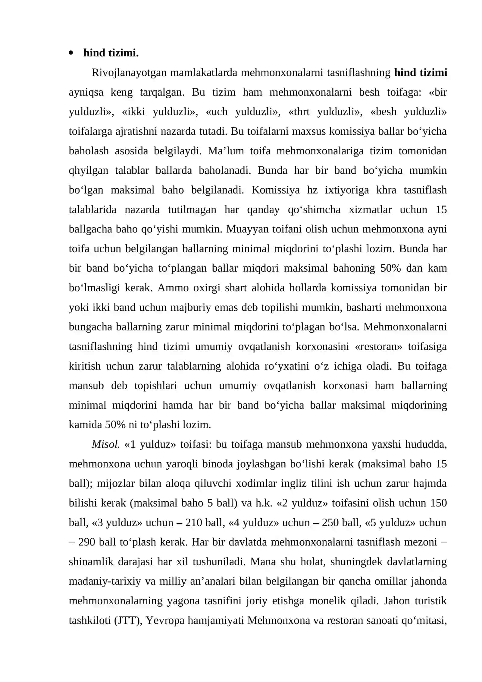 Mehmonxonalarni tasniflash tizimi 3