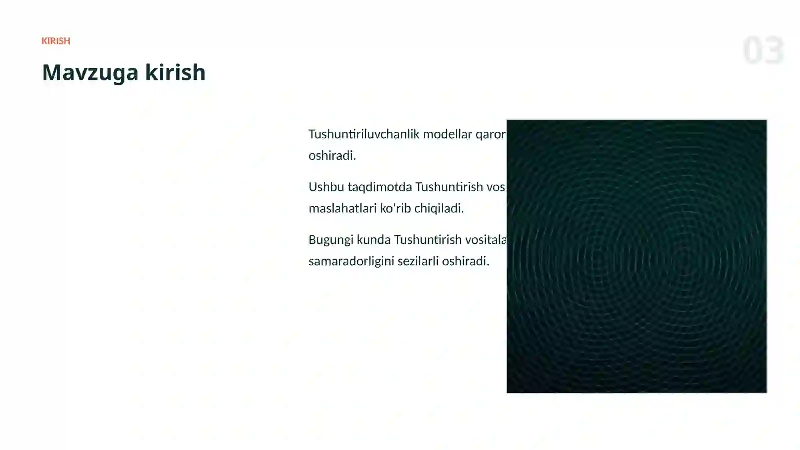 Tushuntiriluvchanlik 3