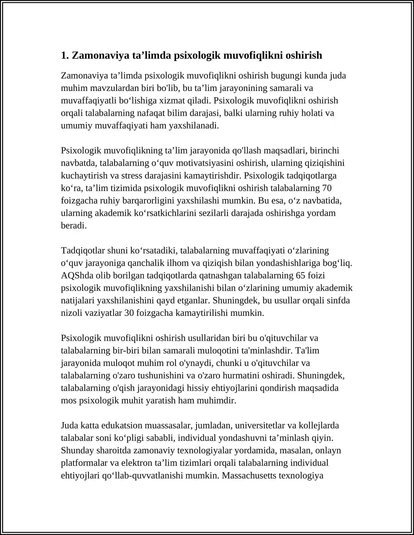 ZAMONAVIY TA‘LIMDA PSIXOLOGIK-PEDAGOGIK QO‘LLAB-QUVVATLASHNI RIVOJLANTIRISH 3