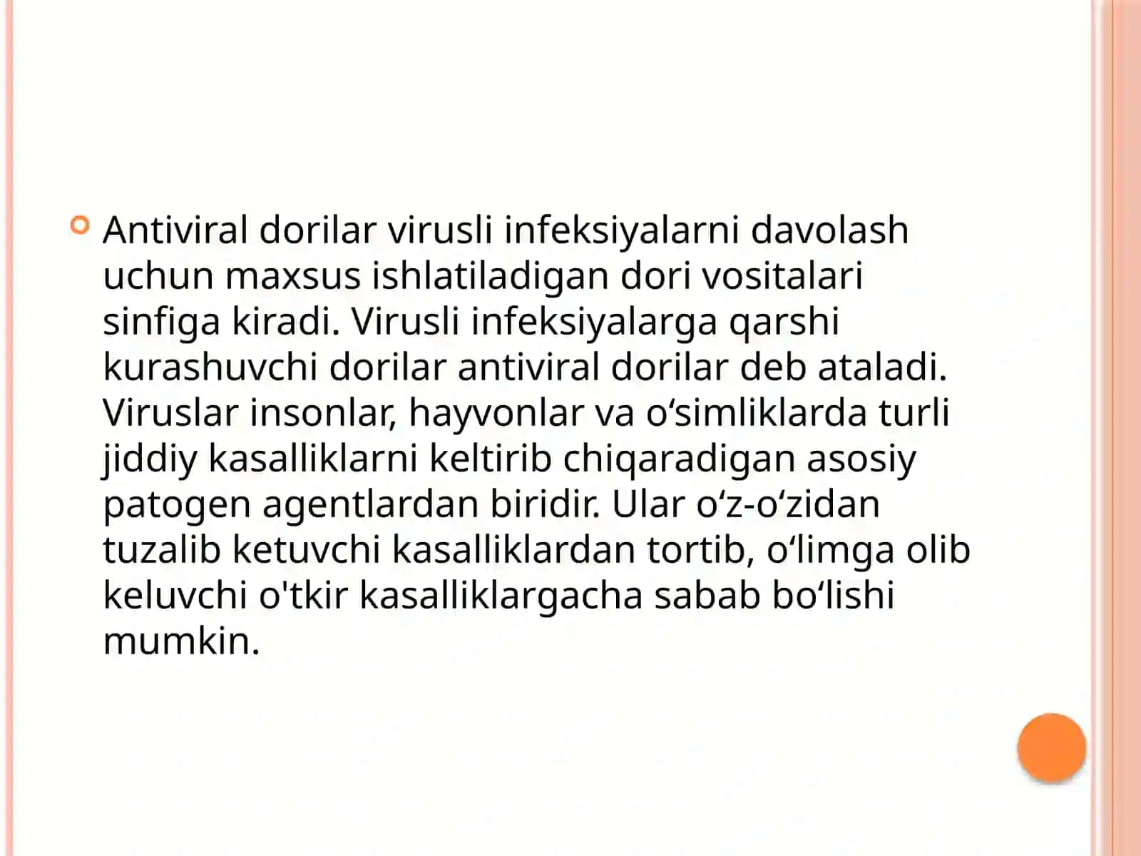 Biokimyo fanidan Viruslarga qarshi dorivorisitalarning ta'sir mexanizmi 3