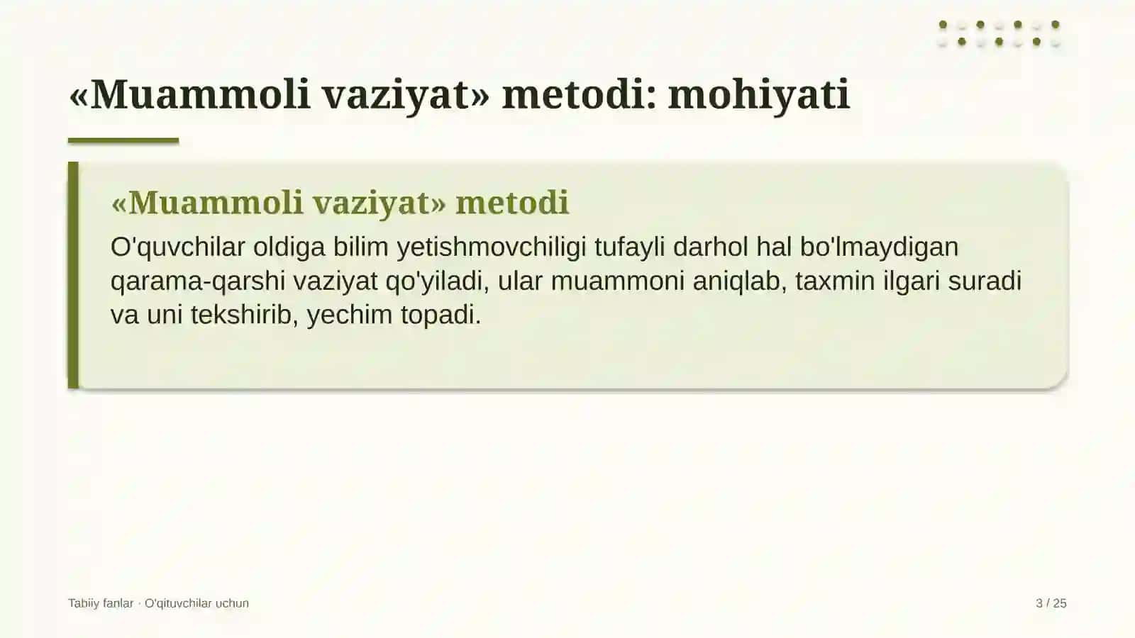 tabiiy fanlar darslarida muammoli vaziyat metodidan foydalanish 5569 3