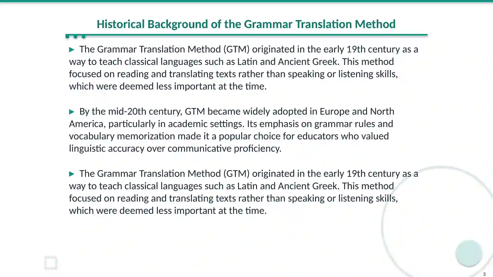 The grammar translation method 3