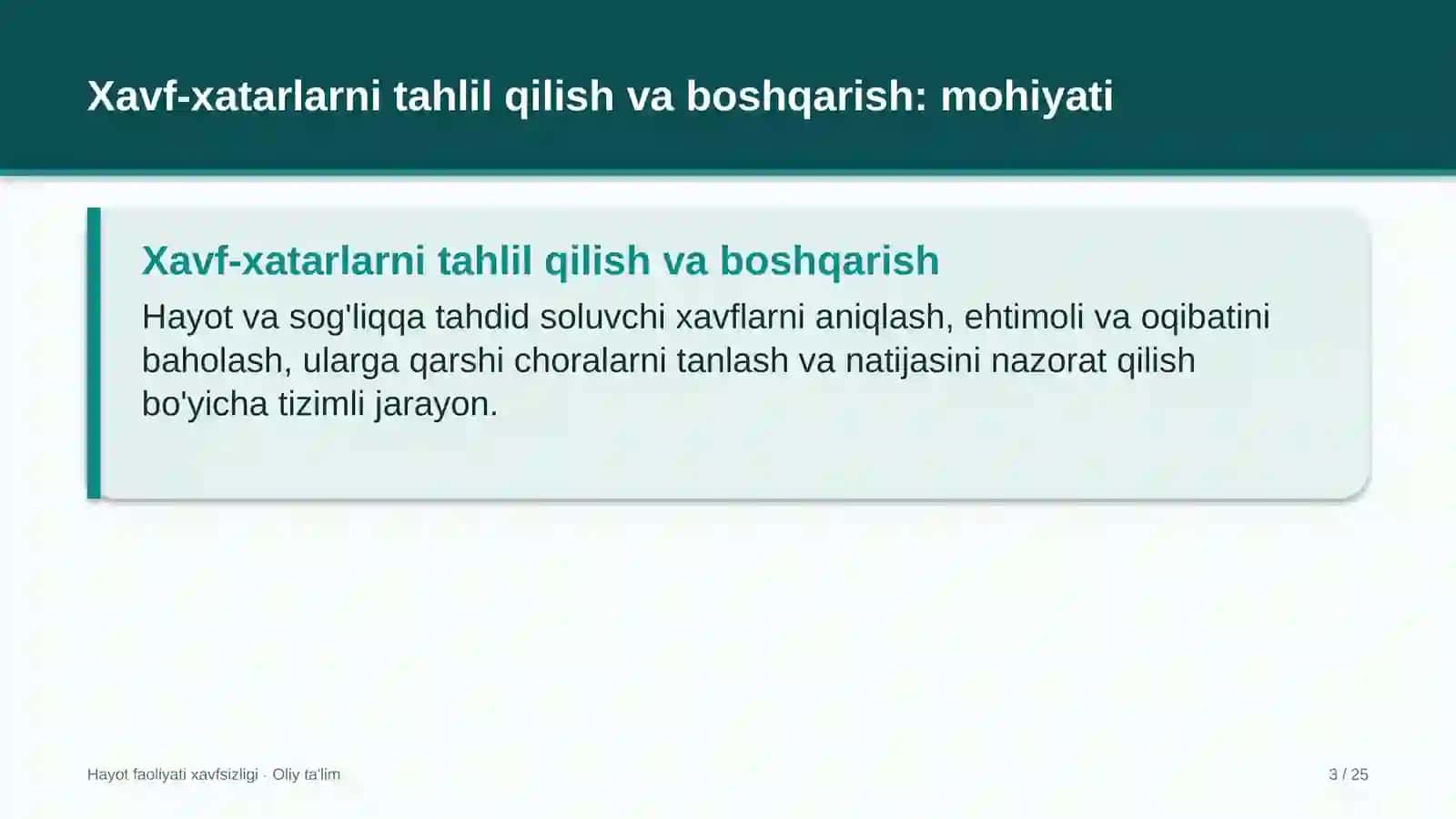 gaz qazib olishda xavf xatarlarni tahlil qilish va boshqarish 8200 3